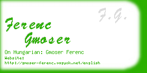 ferenc gmoser business card